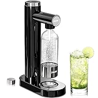Soda Maker, Soda Water Machine with 1L BPA Free Pet Bottle & DIY Stickers, Easy to Operate, Sparkling Water Maker for Home, Compatible with Screw-in 60L CO2 Exchange Carbonator (NOT Included)