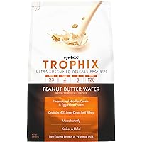 Syntrax Nutrition Trophix Protein Powder, Ultra Sustained-Release Protein Blend, Real Wafer Pieces, Peanut Butter Wafer, 2 lbs