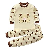 Toddler Kids Baby Boys Girls Clothes Fall Winter Long Sleeve Animal Print T Sweatshirts Tops with Pants Suit