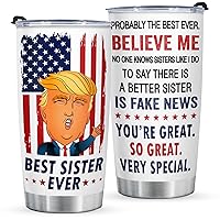 Funny Sister Gifts from Sister Tumbler 20 Oz-Best Sister Ever Cup, Sister Birthday Gifts, Valentine's Day, Mother's Day, Christmas Gifts for Sister-in-law, Soul Sister, Big Sister