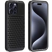 KONSAELR Case for iPhone 12/12 Pro/12 Pro Max, Aluminum Alloy Metal Case - Hollow Heat Dissipation - Aromatherapy Phone Case with Safety Lock,Black,12 Pro