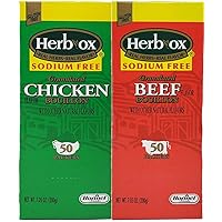 Sodium Free Bouillon Bundle,`Beef and Chicken, 100 Total Packets