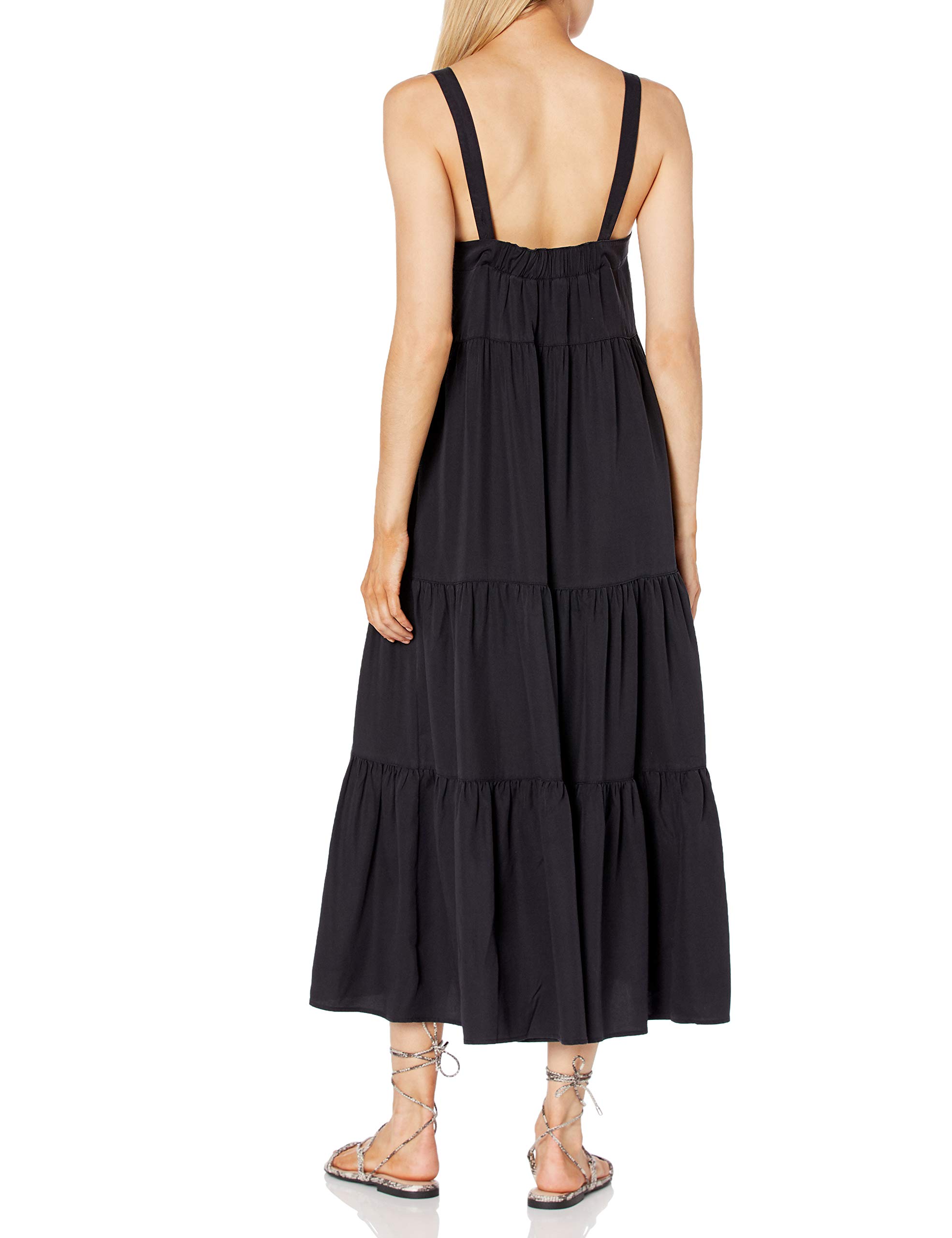 The Drop Women's Britt Tiered Maxi Tent Dress, Off-Black, 5X, Plus Size
