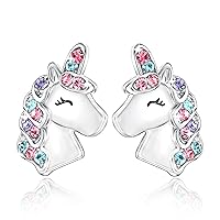 Cute Unicorn Earrings for Girls Hypoallergenic Earrings Easter Birthday Mother's Day Graduation Back to School Christmas Gift for Girls 4-12 Years Old