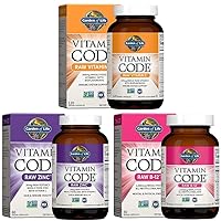 Garden of Life Vitamin C & Zinc Supplements 30mg High Potency Raw Zinc and Vitamin C Multimineral Supplement, 60 Vegan Capsules & B12 - Vitamin Code Raw B-12-30 Capsules