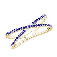 Natural 1mm Tanzanite Split Shank Promise Ring for Women Girls in Sterling Silver / 14K Solid Gold