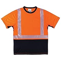Ergodyne Standard Reflective Safety T-Shirt, High Visibility Lightweight Performance Fabric, Underarm Venting, Orange, Small