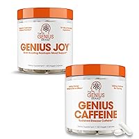 Genius Vitality & Mood Enhancement Stack - Sustained Release Caffeine & Nootropic Joy Supplement - Energy, Focus & Positive Mood Support