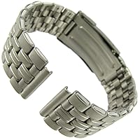 16mm Milano All Titanium Gray Tone Deployment Buckle Clasp Watch Band