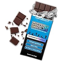 WORKOUT CHOCOLATE Original High Protein 62% Cocoa Chocolate Bar - 18g of Premium Whey Protein Isolate Per Bar - High Protein Snack for Adults or Kids - Chocolate Candy Bar Without Regret