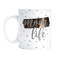 Little Pear Mom Life Mug, Mother To Be Keepsake Accessory for New Moms and Expecting Mothers, Polka Dot Coffee Mug, 13oz