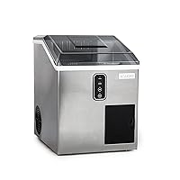 Igloo 44 lb Dual Purpose Ice Cube Maker & Dispensing Shaver, 12 Cubes Every 7-15 Minutes, 44 Lbs Daily, LED Touch Control Panel with Indicator Lights, Includes Ice Basket & Scoop, Stainless Steel