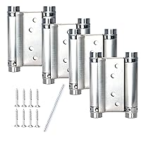 Double Action Spring Hinges, Self Closing Door Hinges for Cafe Saloon Pub Swinging Doors, 201 Stainless Steel, Including Pins and Screws, 4-Pack (3inch)