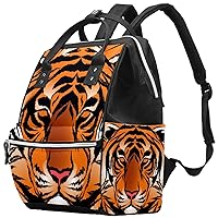 Bengal Tiger Stripe Diaper Bag Backpack Baby Nappy Changing Bags Multi Function Large Capacity Travel Bag