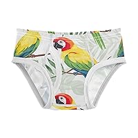 ALAZA Baby Boys' Briefs Toddler Boys Underwear 100% Cotton Soft Parrot Bird 2T
