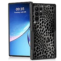 for Galaxy S22 Ultra Case,Heavy Duty Dual Layer Hybrid Hard PC Soft Rubber Shockproof Protective Rugged Bumper Case for Samsung Galaxy S22 Ultra 5G 6.8'' 2022,Leopard Print