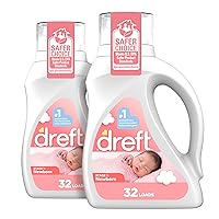 Dreft Stage 1: Newborn Hypoallergenic Baby Laundry Detergent Liquid Soap (HE), Natural for Baby, Newborn, or Infant, 46 Fl Oz (Pack of 2)