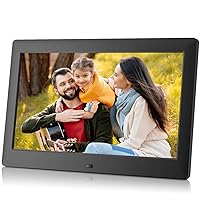 10.1 Inch USB Digital Picture Frame, Non-WiFi SD Card Smart Photo Frames IPS Screen HD Display with Remote Control, Support Video and Music, Slideshow, Wall Mountable, Easy to use for Seniors