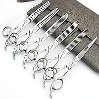 6/6.5 inch professional hair scissors hairdresser hair thinning scissors hairdressing tools barber scissors (6.5-inch 6pc)