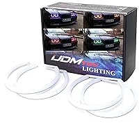 iJDMTOY 4pc Set 7-Color RGB LED Angel Eye Halo Rings w/Remote Compatible with BMW E39 E46 3 5 7 Series Xenon Trim
