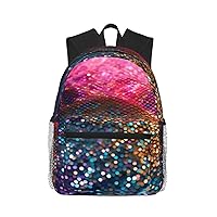 Lightweight Laptop Backpack,Casual Daypack Travel Backpack Bookbag Work Bag for Men and Women-Gradient Sequin Sparkle