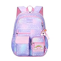 Kid Girls Backpack Waterproof Cartoon Comic 3D Bookbag Children Student School Backpack (Pink B)
