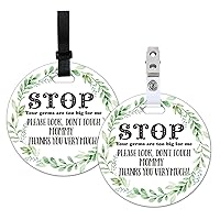 Do Not Touch Baby Signs, 2 Pack Greenery Stop No Touching Baby Car Seat Sign or Stroller Tag, Baby Car Safety Signs Tags for Newborn Baby Stroller Backpack. (5 Inches)