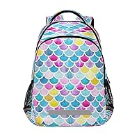 Mermaid Scales Backpacks Travel Laptop Daypack School Book Bag for Men Women Teens Kids