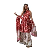 Elina fashion Womens Indian Salwar Suit With Sharara Floral Print Work Without Dupatta|Ready To Wear For Her