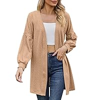 Fall Outfits Women and Winter Long Sleeved Solid Color Loose Cardigan Top Women's Plaid Cardigans Sweater for