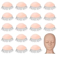 WSERE 9Pairs Removable Eyelids with Lashes, Replaced Eyelid Silicone Realistic Mannequin Eyelids, Mannequin Head Replacement Eyelids, Makeup Training Eyelashes Extensions Replaceable Practice Eyelid A