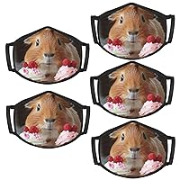 Guinea Pigs And Cupcakes Print Face Mask,Covers Fullface Anti-Dust,Unisex,Washable,Breathable,Reusable Safety Masks