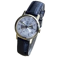 Pobeda Sputnik Mens Wrist Watch Soviet Watch Custom Chistopol USSR Rare Gift (Classic Black Strap)