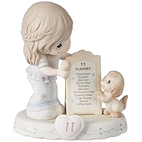 Precious Moments Growing in Grace Age 11 | Brunette Girl Bisque Porcelain Figurine | Birthday Gift | Birthday Collection | Room Decor & Gifts | Hand-Painted