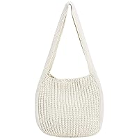 KUANG! Women's Hand Crocheted Tote Shoulder Bags Large Shopping Bag Handbag Plush Knitting Satchel Purses Travel Handbag