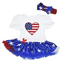 Petitebella USA Heart Baby Dress Nb-18m