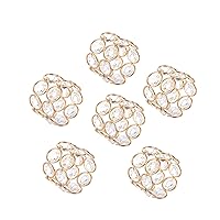Feyarl Set of 6 pcs Crystal Napkin Rings Beads Sparkly Table Dinner Napkin Holders for Wedding Centerpieces Special Occasions Festival Celebration