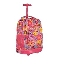 J World New York Kids' Sunny Rolling Backpack Adults, Poppy Pansy, One Size