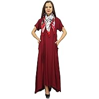 Bimba Asymmetrical Hem Dress with Pockets for Women Summer Maxi Dresses with Printed Scarf