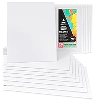 ARTEZA Canvases for Painting, 11 x 14 Inches, Pack of 28, 100% Cotton Primed Blank Paint Canvas, Art Canvas Boards for Acrylic, Oil and Gouache Painting, Art Supplies for Adults and Teens