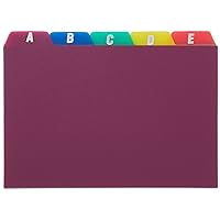Oxford Poly Index Card Guides, Alphabetical, A-Z, Assorted Colors, 4