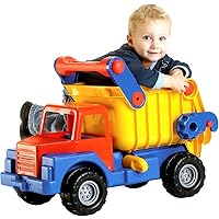 Wader Giant Dump Truck Toy, Largest Ride On Toy Dump Truck with Big Grip For Easy Pushing Or Pulling