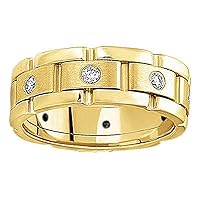 0.70 CT TW Two Tone Bezel Set Men's Diamond Ring in 18k Gold