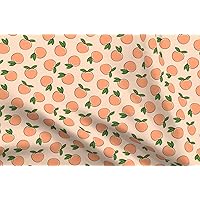 Spoonflower Fabric - Peach Fabric Summer Fruit Little Arrow Polka Dots Baby Girl Printed on Petal Signature Cotton Fabric Fat Quarter - Sewing Quilting Apparel Crafts Decor