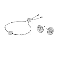 Michael Kors Silver-Tone Stud Earrings for Women; Stainless Steel Earrings; Jewelry for Women