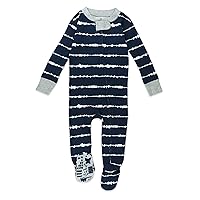 HonestBaby Non-Slip Footed Pajamas One-Piece Sleeper Jumpsuit Zip-Front 100% Organic Cotton Pjs for Baby Boys (Legacy)