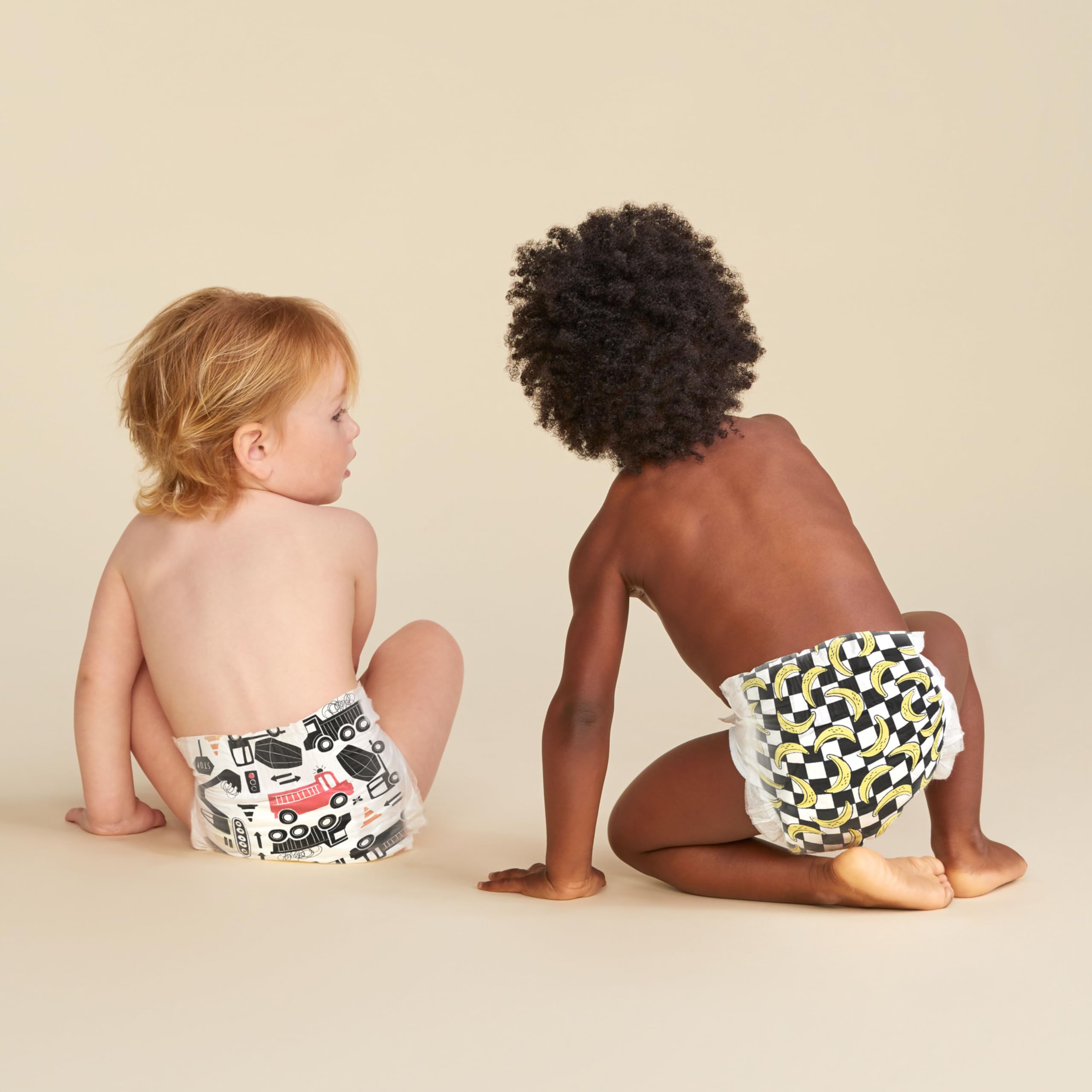 The Honest Company Clean Conscious Diapers | Plant-Based, Sustainable | Big Trucks + So Bananas | Club Box, Size 5 (27+ lbs), 44 Count