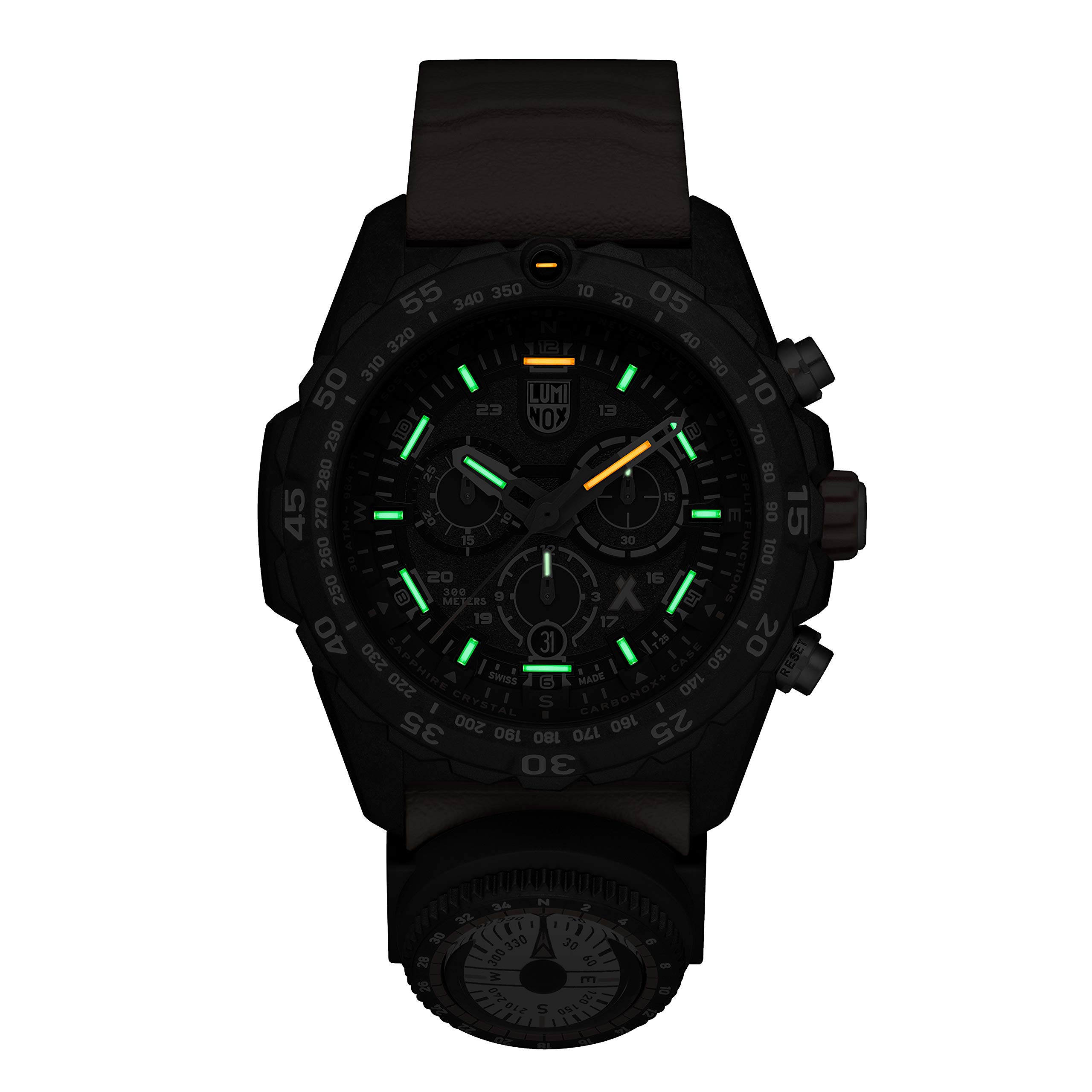 Luminox Bear Grylls Survival XB.3749 Mens Watch 45mm - Military Watch in Orange/Black Date Function Chronograph Compass 300m Water Resistant Sapphire Glass