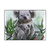 ColourLife Koala and Baby Oil Painting 80 x 58 inches Lightweight Soft Area Rug Mat Indoor Floor Rugs Home Decoration for Kids Room Living Room