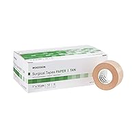 McKesson Surgical Tapes, Non-Sterile, Breathable Paper, 1 in x 10 yds, 12 Rolls, 1 Pack